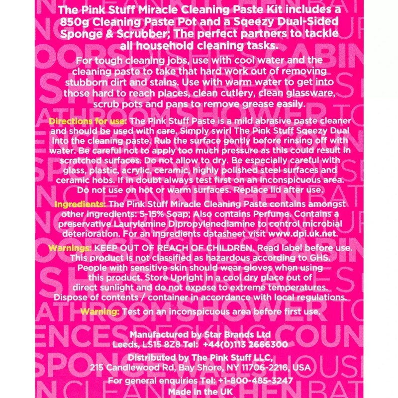 The Pink Stuff Miracle Cleaning Kit, Paste with Dual-Sided Sponge