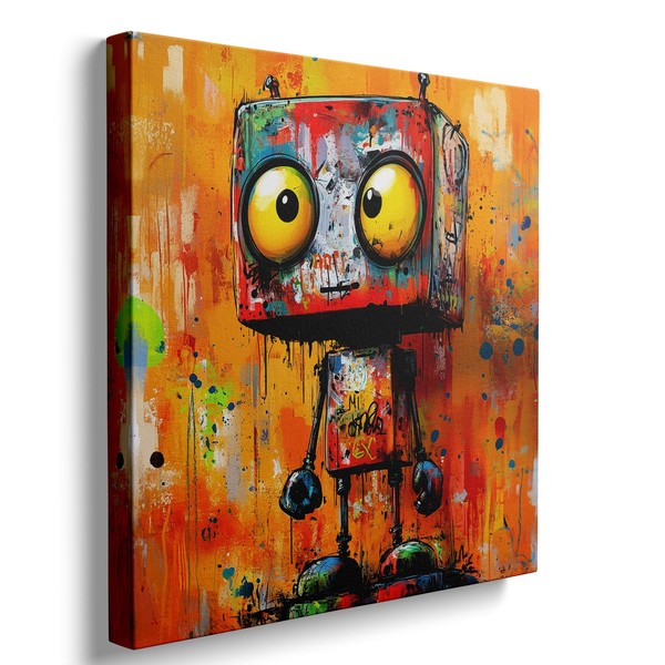 Ypxzzj Vibrant Abstract Robot Wall Art Canvas Print, 20 x