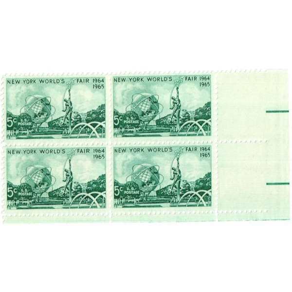 1964 New York World's Fair Set of 4 x 5 ¢ US Postage Stamps New US# 1244