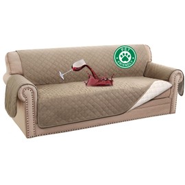 Turquoize 100% Waterproof Couch Covers for 3 Cushion Sofa Pet Friendly Cover for Dogs Washable Couch Protector Triple Non-Slip Furniture Cover for Pets, Kids (Sofa 70", Khaki)