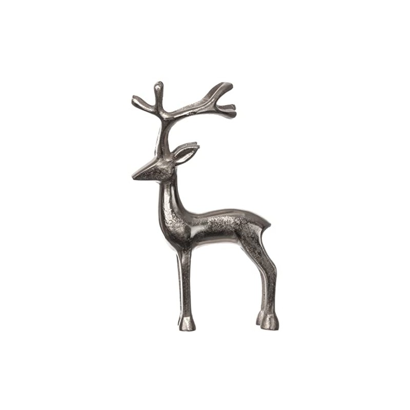 Brandsseller Decorative Reindeer Christmas Decoration Deer Aluminium Silver 15 cm