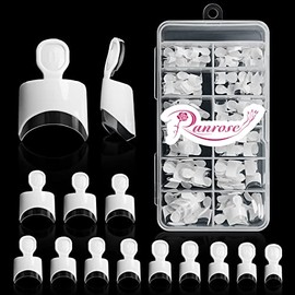 ranrose Puntas de Uñas Francesas 120Pcs Puntas Cortas Cuadradas de Media Cubierta para Uñas Presione En Las Uñas 12 Tamaños Uñas Postizas Francesas Pu