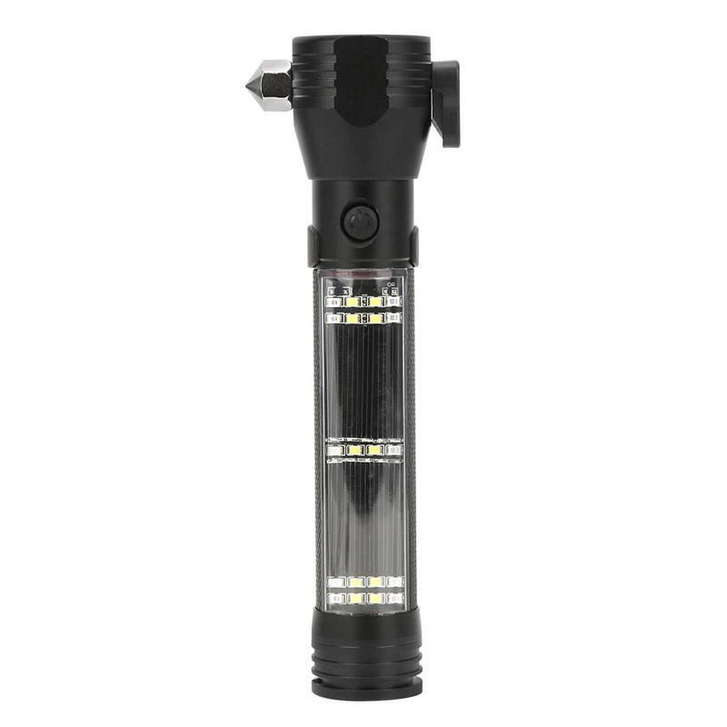 LED Solar Flashlight High Brightness Magnetic Torch USB Charging for