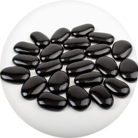 Specialist Aggregates ® - 25 Small Black, Flat Glass Pebbles/Nuggets/Stones. Perfect for Pebble Painting