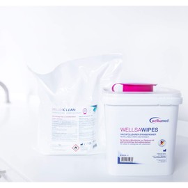 wellsamed wellsaclean Refillable Dispenser Bucket, Feed Cloth Dispenser Empty, Non-Woven Cloth Dispenser, Resealable, Max 5 Litres or 90 Wipes