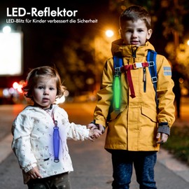 HOSPAOP Pack of 6 LED Flashing Light School Bag Children, 3 Modes Reflectors Backpack Light, Reflective Pendant Safety Light for School Bag, Backpack, Running, Jogging, Pram