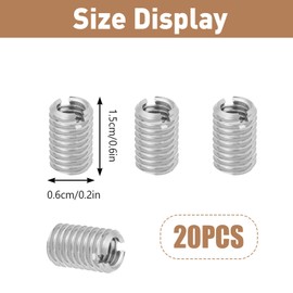 20PCS M8 to M6 Self Tapping Helicoil Kit for Repairing Damaged Threads Helicoil Thread Repair Kit Durable Inserts for Long Lasting Thread Reinforcement Thread Repair Kit for Home Application