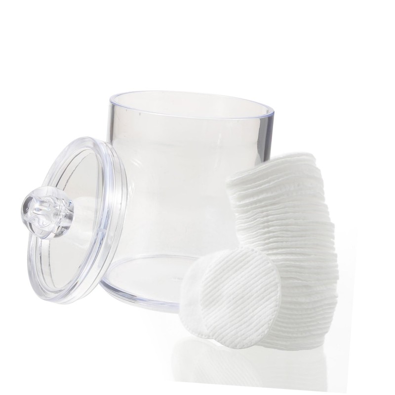Ciieeo 2pcs Acrylic Cotton Swab and Pad Storage Box Transparent