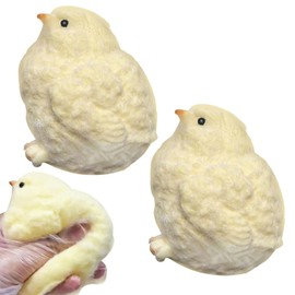 2 PCS Taba Squishy, Cute Taba Chicks Squeeze Squishy Chicks, Stress Relief Squeeze Rebound Sensory Toy, Squishy Animals Chicken Stress Toy for Kids Adults Gift