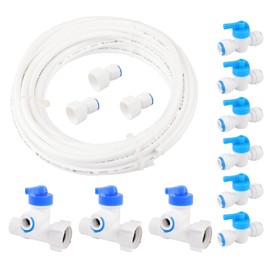 Pxyelec Fridge Connection Set, 10 m Water Supply Pipe, Fridge Water Pipe for Side by Side Refrigerator, Reverse Osmosis System, Water Filter, Water Hose Connector (3/8 Inch)