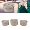 Insulated Food Container Beige 316 Stainless Steel Round Sealed Leak