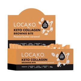 Locako Keto Collagen Brownie Bite Peanut Butter Caramel 40g x 15