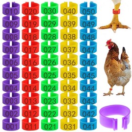 ZeriLion 100-Pack 16mm Poultry Leg Rings – Colorful Numbered Chicken Tags for Legs, for Chickens, Ducks, Geese, Turkeys & Gamefowl Management