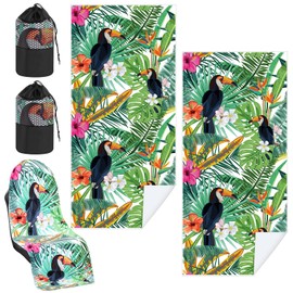 Hahafelt 1 Pack Car Seat Towel Covers with Storage Bag Seat Post Workout Sweat Washable Cover Non Slip for Car Towel for Dog Pet Workout Outdoor Sport Activities (Tropical Toucan)