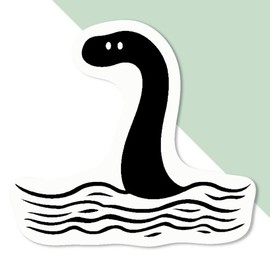 Azeeda 4 x Klein 50mm 'Karikatur, Loch Ness, Monster' Permanente Aufkleber (DW00130332)