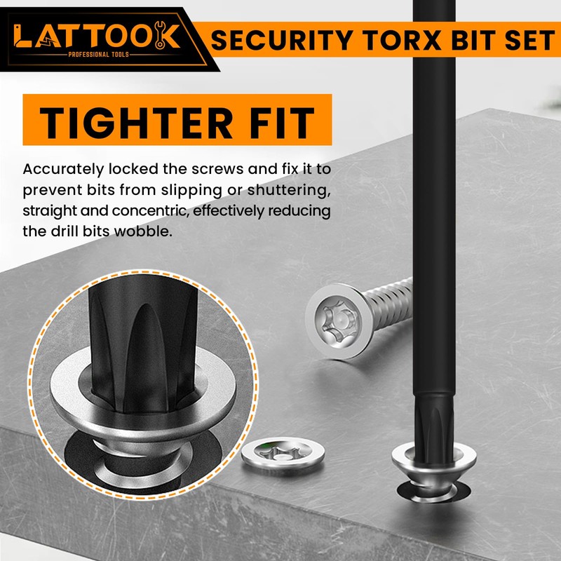 Torx Bit Set, LATTOOK 13-Piece Security Tamper Proof Torx Star
