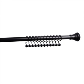 Utopia Alley HK7BK Ball Shower Curtain Hooks for Bathroom Shower Rods Curtains; Set of 12 - Black