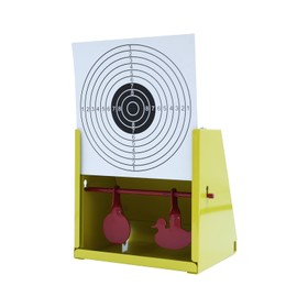 STRONCHUANBackyard Bb Gun Target, Bb Gun Target, Comes with 20 Paper Targets and, Automatic Reset, Square, Iron, Portable Design Suitable for Outdoor Shooting and Hunting Shooting (Yellow)