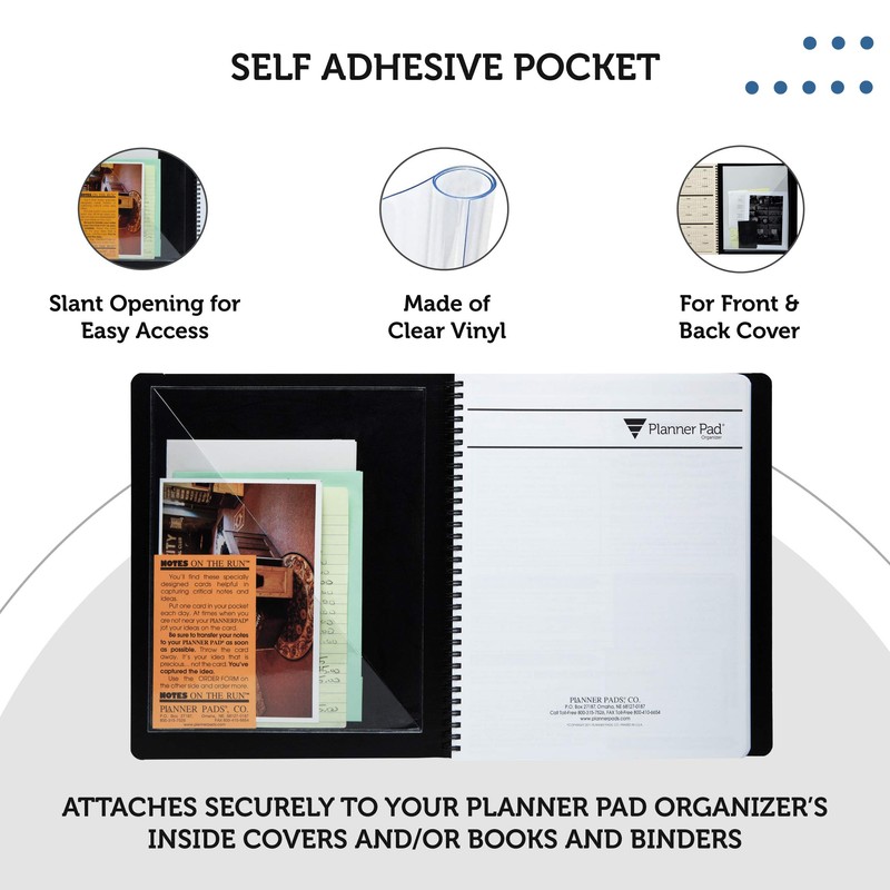 Planner Pad Insta Pockets, Front and Back Planner Pocket Combo,