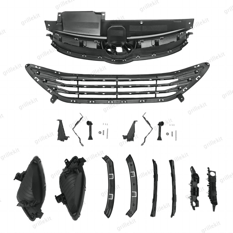 ROKY 10PC For Elantra 2011-2013 Front Chrome Grille Mesh Fog