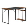 FurnitureR 55 inch Study Writing Table with Storage Shelves Space