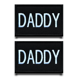 Pack of 2 "Daddy" Funny Flag Patch Removable Patches with Embroidery Closure Applique Tactical Military Patch for Clothing Bags Badge Jacket Vest Backpacks