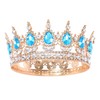 Feltent Blue Queen Crown for Women Crystal Tiara for Girl