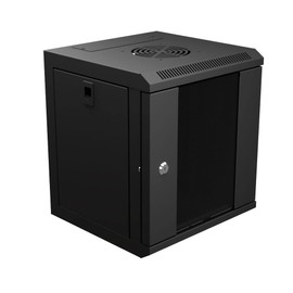 NavePoint 11.8 in Wall Mount Network Cabinet, 6U, Glass, Black