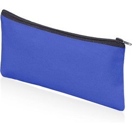 IMFAA Plain Canvas Makeup DIY Craft Accessory Travel Zipped Washable Multicolor Gift Zipped Pouch (Blue, Pack-2)