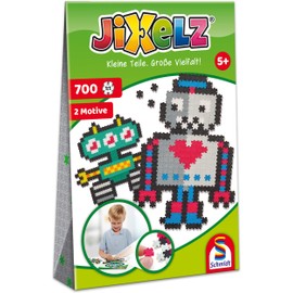 Schmidt Spiele Jixelz, 700 pieces, 2 motifs, children's craft sets, children's puzzle, Robots