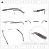 Luxury Light Weight Rimless Spring Hinge Narrow Rectangle Reading Glasses