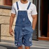 Felcia Denim Overalls for Men Jean Shorts Adjustable Straps Jumpsuit
