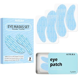 AUSLKA Parches Reutilizables Para Debajo De Los Ojos (3 Pares) Mascarillas De Silicona Reutilizables Para Ojos, Parches Reutilizables Para Arrugas, Mascarilla De Silicona Para Ojos Y Rostro Para Línea