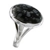 I-be, Snowflake Obsidian Ring Oval 925 Silver 105812/13x18, Silver, Obsidian