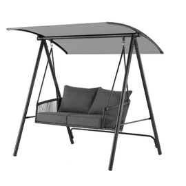 Garden Winds Custom Fit Replacement Canopy Top Cover Compatible with The 2 Seater Lawson Ridge Mss428059664015, Mss428059664024 Swing - Upgraded Performance RIPLOCK 350 Fabric - Slate Gray