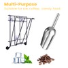 2PCS Ice Scoop Holder Foldable with Scoop Set, Stainless Steel