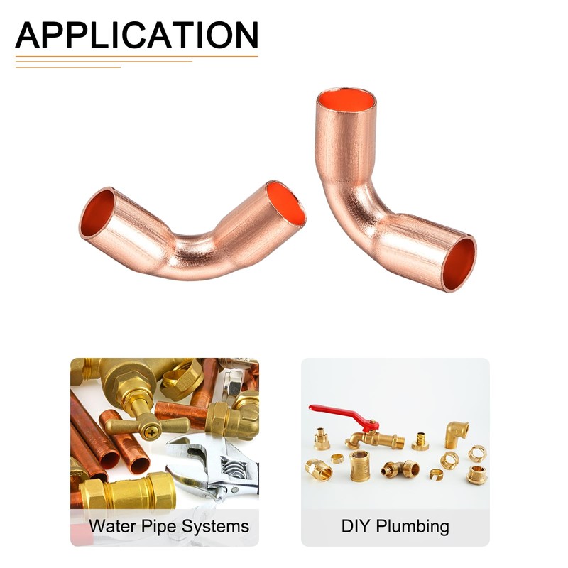 DTGN 1/4 Inch(Inner Diameter) 90 Degree Copper Pipe Fitting -