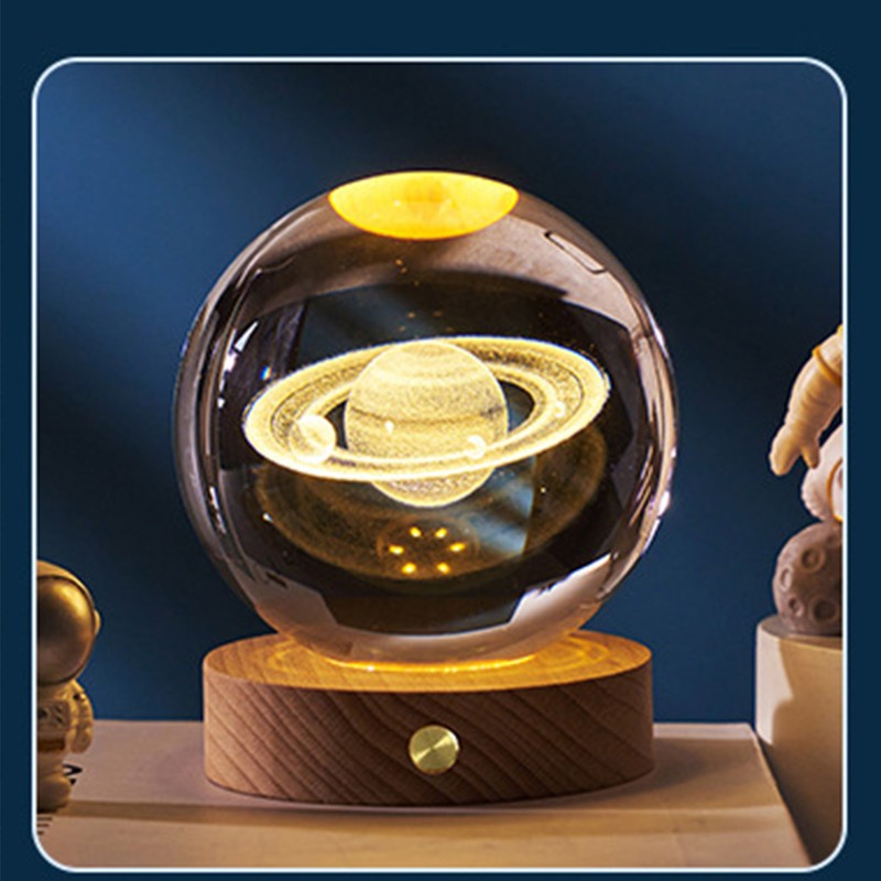 3D Crystal Ball Night Light Rechargeable Battery Soft Light Multifunction