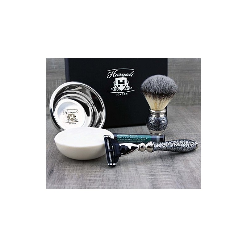 Basics Shaving Tools Beginners Mach3 Razor Shaving Set Synthetic Brush,