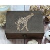 Patterned Giraffe Body - Giraffe Silhouette Artisanal Box: Engraved with