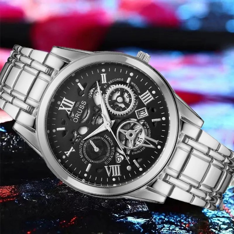 Reloj De Cuarzo Casual De Acero Impermeable Para Hombre D22