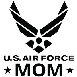 U. S Air Force MOM Vinyl Decal | Blac| Sticker 5.5 X 5.2 Inch SSND1123