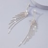 Jumwrit Rhinestone Tassel Earrings Ear Cuff Wrap Crawler Earrings Stud