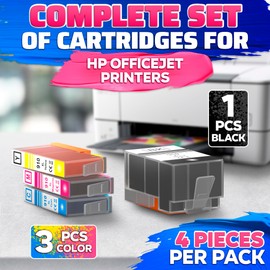4 Pack 910XL Printer Ink Cartridges – 910XL Black & Color Ink Cartridges for 8020, 8025, 8028, 8030, 8035, 8010, 8015, 8018, 8022 Printers – Reliable Print Quality & Quick, Easy Installation