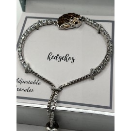 Hedgehog Cubic Zirconia And Crystal Rhinestone Adjustable Bracelet NIB