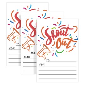 50pcs Shout Out Cards, Paper Jam Staff Appreciation Encouragement Kudos Cards for Employees Meaningful Recognition Reward Cards Compliment Affirmation Award Card for Parents Friends Employees Teachers