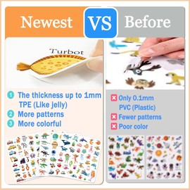 iGetooy Reusable Sticker Book for Kids, Jelly Stickers Activity Books, Preschool Learning Activities Busy Quiet Book for Toddler Travel Toys Waterproof Stickers for Kids 2 3 4 5 6 Year Old Girls Boys