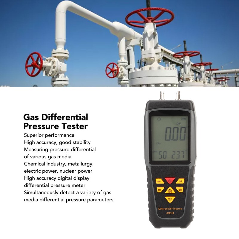 Differential Pressure Tester Meter Digital Sensor Gauge Smart Handheld for