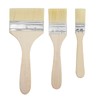 Flat Brush Set of 3, Wooden Handle Brush, Glaze Brush
