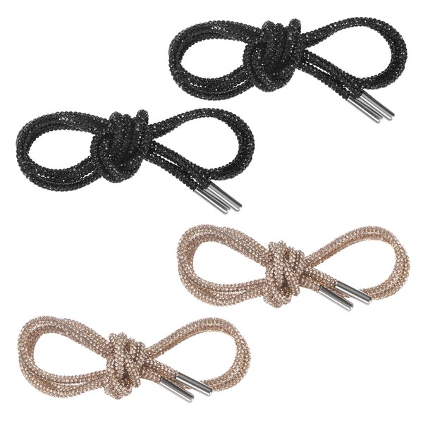 M METERXITY 2-Pair Rhinestone Shoelaces for Sneakers 47" Round Bling